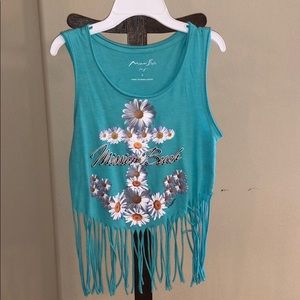 Mission Beach Tank top with daisy anchor, size S